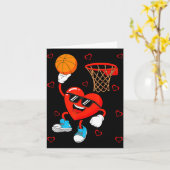 Funny Love Basketball Heart Shape Happy Valentine' Karte (Gelbe Blume)