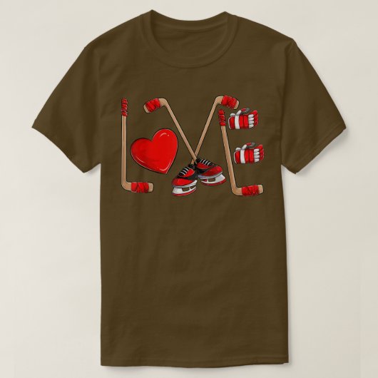 Funny Love Hockey Valentines Day  Toddler Boys Kid T-Shirt (Design vorne)