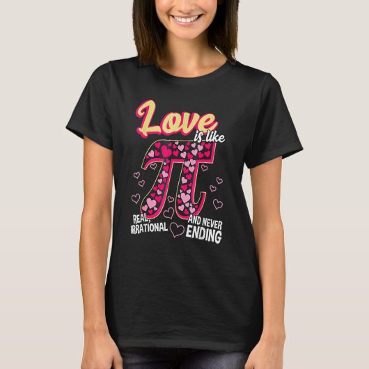 Funny Love Is Like Pi Math Teacher Cutie Pi Valent T-Shirt (Vorderseite)