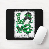 Funny Love Messy Bun Teacher Life St Patricks Day Mousepad (Mit Mouse)