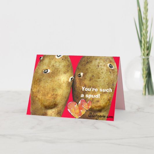 Funny Love Potatoes Valentine Card Feiertagskarte (Vorderseite)