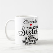 Funny Love Sister Zitat, wenn Sie Herzenname falle Kaffeetasse (Links)
