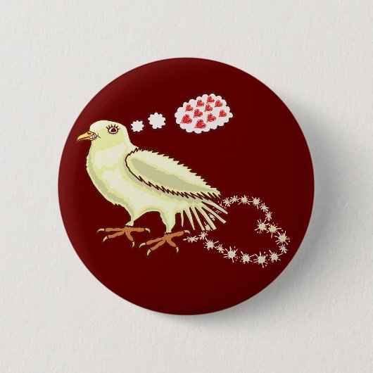 Funny Lovebird Valentine's Day Dove Button (Vorderseite)