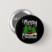 Funny Lover Xmas Lighting Santa Train Christmas  Button (Vorne & Hinten)