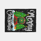 Funny Lover Xmas Lighting Santa Train Christmas Fleecedecke (Vorderseite (Horizontal))
