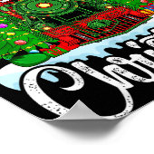 Funny Lover Xmas Lighting Santa Train Christmas Poster (Ecke)