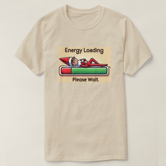 Funny Low Energy Elf Progress Bar T-Shirt (Design vorne)