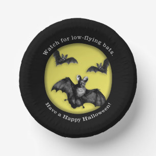 Funny Low Flying Bats Happy Halloween Pappteller