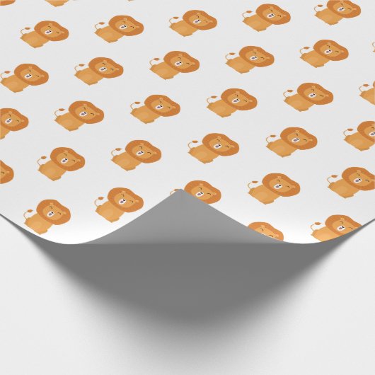 Funny Löwe Cartoon Geschenkpapier (Ecke)