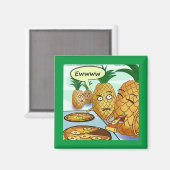 Funny LTCartoons Ananas Pizza Comic Kühlschrank Magnet (Vorderseite/Rückseite)