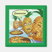 Funny LTCartoons Ananas Pizza Comic Kühlschrank Magnet (Vorne)