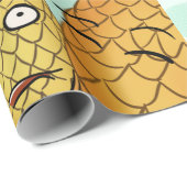 Funny LTCartoons Pineapple Pizza Comic Geschenkpapier (Rolleneckpunkt)