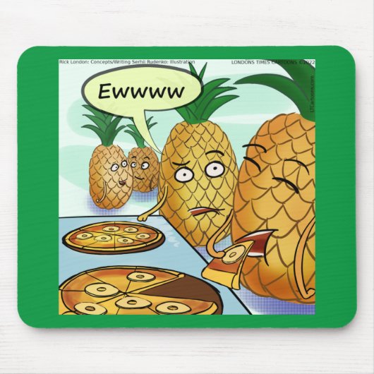 Funny LTCartoons Pineapple Pizza Comic Mousepad (Vorne)