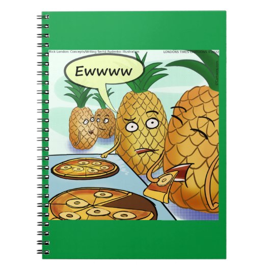 Funny LTCartoons Pineapple Pizza Comic Notizblock (Vorderseite)