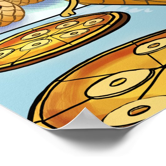 Funny LTCartoons Pineapple Pizza Comic Poster (Ecke)