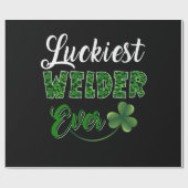 Funny Luckiest Welder Ever Geschenke Geschenkpapier (Flach)