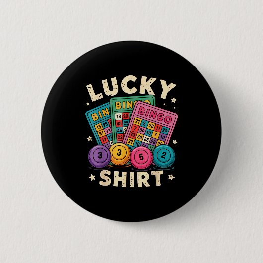 Funny Lucky Bingo Funny Gambling Bingo Player Men Button (Vorderseite)
