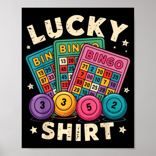Funny Lucky Bingo Funny Gambling Bingo Player Men  Poster (Vorne)