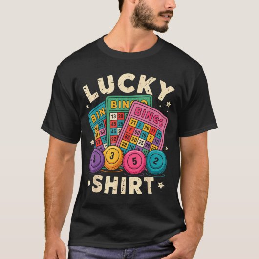 Funny Lucky Bingo Funny Gambling Bingo Player Men T-Shirt (Vorderseite)