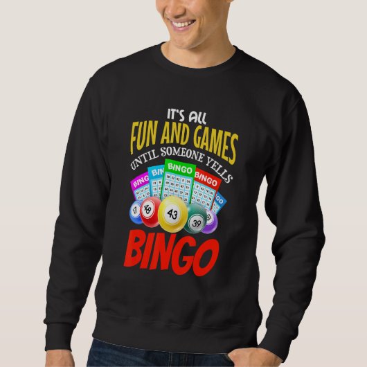 funny lucky Bingo Outfit for Gambling Fans Retirem Sweatshirt (Vorderseite)