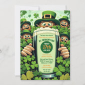 Funny Lucky Leprechauns St. Patrick's Day Party Einladung (Vorderseite)