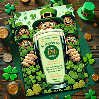 Funny Lucky Leprechauns St. Patrick's Day Party Einladung