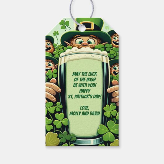 Funny Lucky Leprechauns St. Patrick's Day Party Geschenkanhänger (Vorderseite)