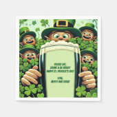 Funny Lucky Leprechauns St. Patrick's Day Party Serviette (Vorderseite)