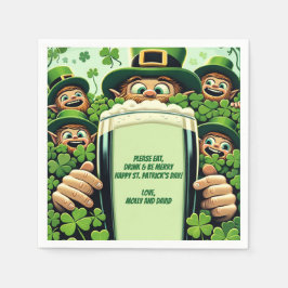 Funny Lucky Leprechauns St. Patrick's Day Party Serviette
