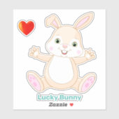 Funny Lucky Oaster Bunny und Heft Sticker (Blatt)