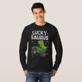 Funny Lucky Saurus T Rex Monster Truck Patricks Da T-Shirt (Vorne ganz)