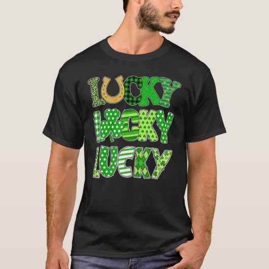 Funny Lucky Shamrocks Happy St Patricks Day Family T-Shirt (Vorderseite)
