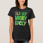 Funny Lucky Shamrocks Happy St Patricks Day Family T-Shirt (Vorderseite)