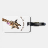Funny Luggage Tag Playful Giraffe - Custom Text Gepäckanhänger (Rückseite horizontal)