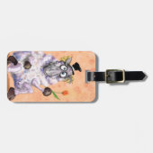 Funny Luggage Tag Ram mit Blume Gepäckanhänger (Vorderseite horizontal)