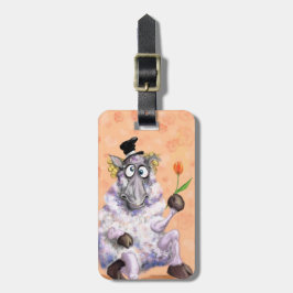 Funny Luggage Tag Ram mit Blume Gepäckanhänger