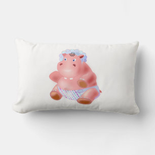 Funny Lumbar Pillow Happy Baby Hippo Lendenkissen