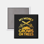 Funny Lumberjack Art for Men Tree Cutter sah Logge Magnet (Vorderseite/Rückseite)