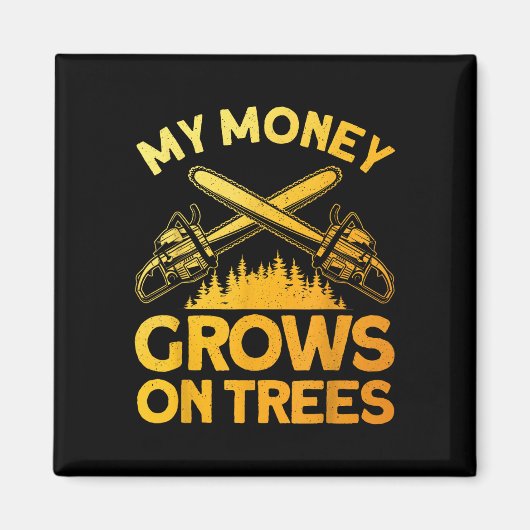 Funny Lumberjack Art for Men Tree Cutter sah Logge Magnet (Vorne)