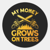 Funny Lumberjack Art for Men Tree Cutter sah Logge Runder Aufkleber (Vorderseite)