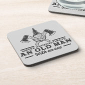 Funny Lumberjack Zitat Old Man Ax Getränkeuntersetzer (Linke Seite)