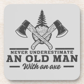 Funny Lumberjack Zitat Old Man Ax Getränkeuntersetzer