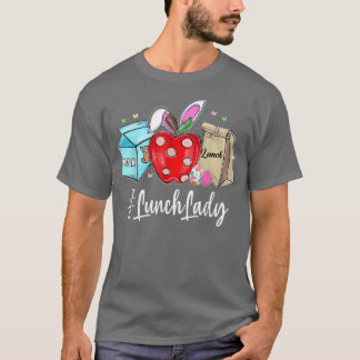 Funny Lunch Lady Bunny Apple Cafeteria Happy Easte T-Shirt