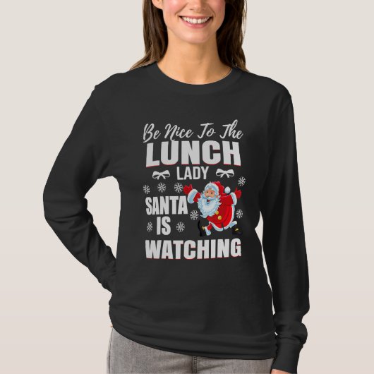 Funny Lunch Lady Weihnachten Frohe Weihnachten Wei T-Shirt (Vorderseite)