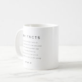 Funny, lustige Fakten minimalistische Hochzeit Kaffeetasse (Vorderseite Links)