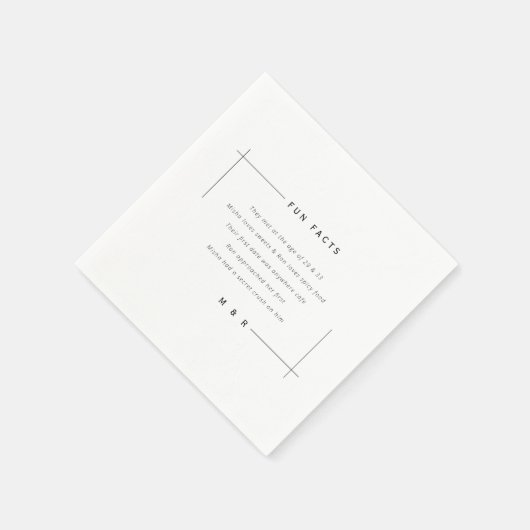 Funny, lustige Fakten minimalistische Hochzeit Serviette (Ecke)