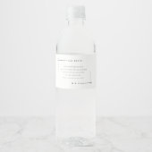 Funny, lustige Fakten minimalistische Hochzeit Wasserflaschenetikett (Vorderseite)