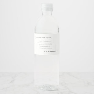 Funny, lustige Fakten minimalistische Hochzeit Wasserflaschenetikett