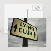 Funny Lying Club-Zeichen Postkarte (Vorne/Hinten)