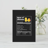 Funny Mac N' Cheese Nutrition Facts Erntedank F Einladung (Stehend Vorderseite)